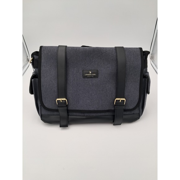LONDON FOG Messenger Bag 100th Anniversary Denim Canvas Snap Closure - NWT - Picture 1 of 5